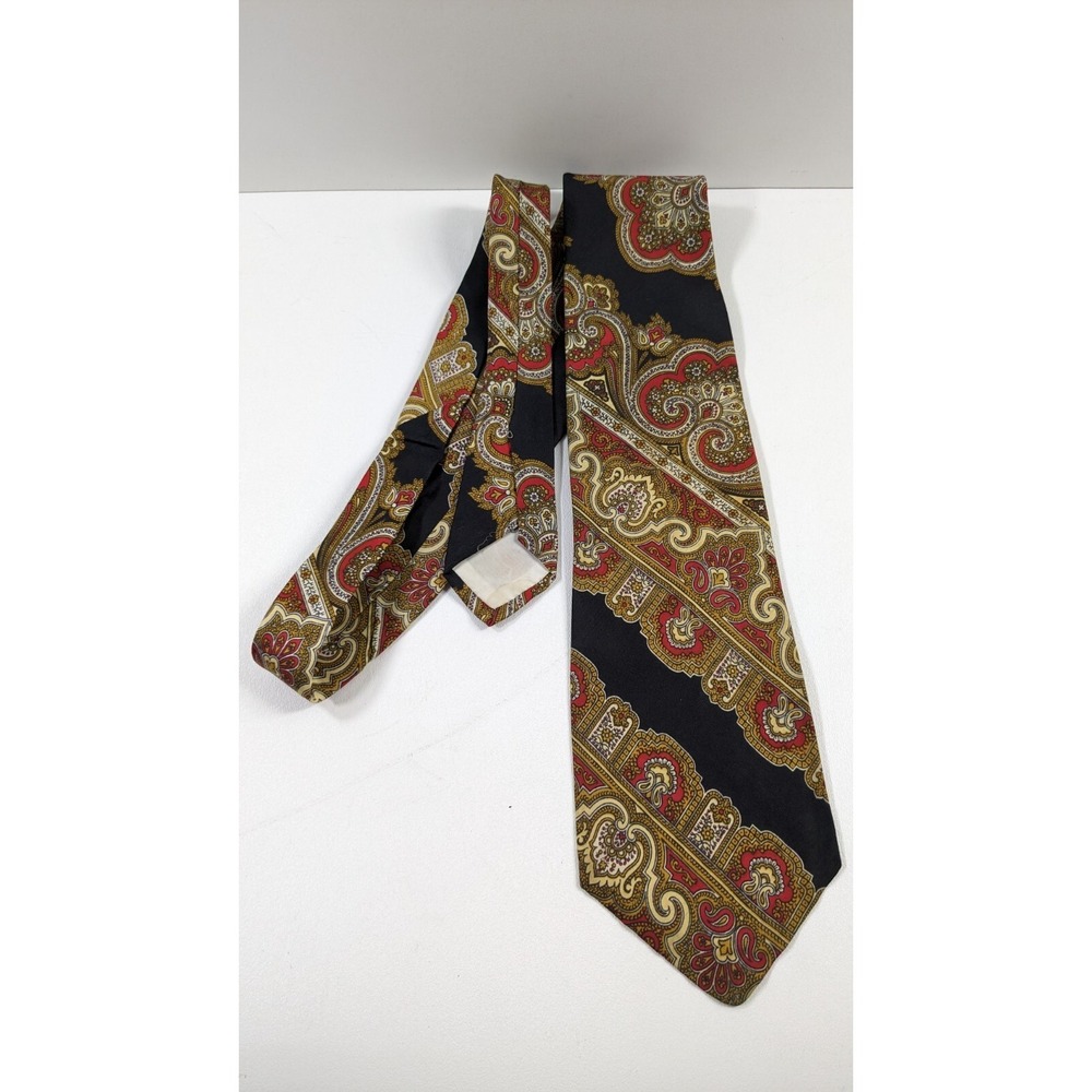 Lot of 10 Vintage Designer Ties Silk and Polyester, Striped, paisley, Gothic - Picture 7 of 16
